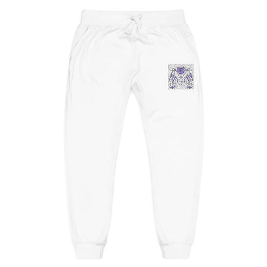 Embroidered Pocket Joggers — Minimal Blue Abstract Patch Sweatpants